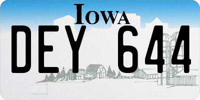 IA license plate DEY644