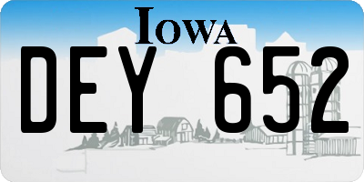 IA license plate DEY652