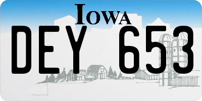 IA license plate DEY653