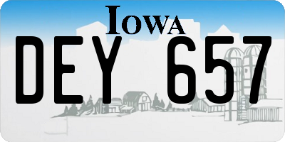 IA license plate DEY657