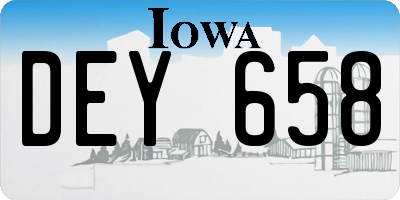 IA license plate DEY658