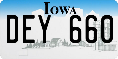 IA license plate DEY660