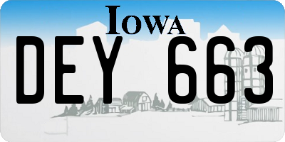 IA license plate DEY663