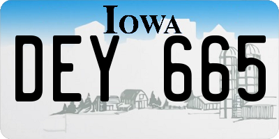 IA license plate DEY665