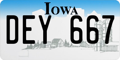 IA license plate DEY667