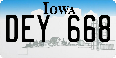 IA license plate DEY668