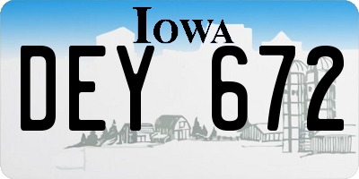 IA license plate DEY672