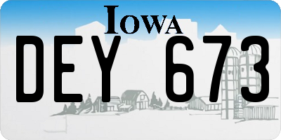 IA license plate DEY673