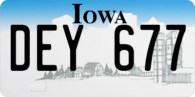 IA license plate DEY677