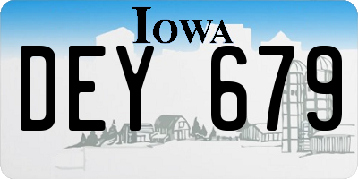 IA license plate DEY679