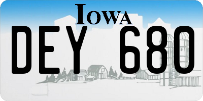 IA license plate DEY680