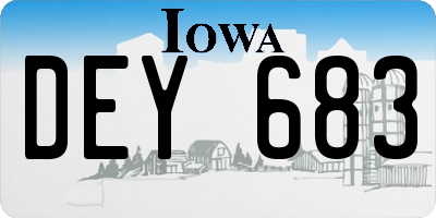 IA license plate DEY683