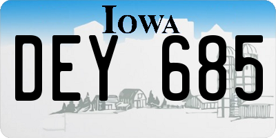 IA license plate DEY685