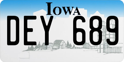 IA license plate DEY689