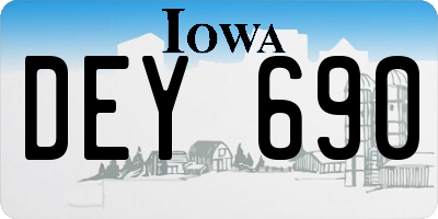 IA license plate DEY690
