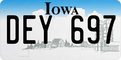 IA license plate DEY697