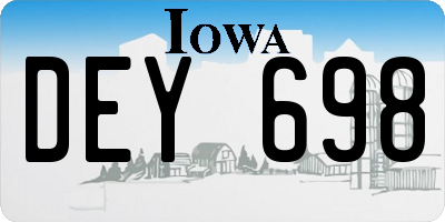 IA license plate DEY698