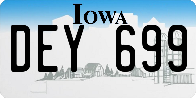 IA license plate DEY699
