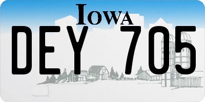 IA license plate DEY705