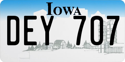 IA license plate DEY707