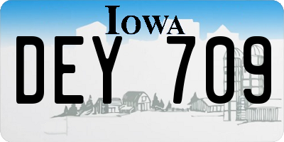 IA license plate DEY709