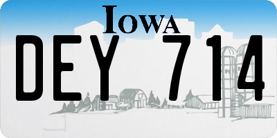 IA license plate DEY714