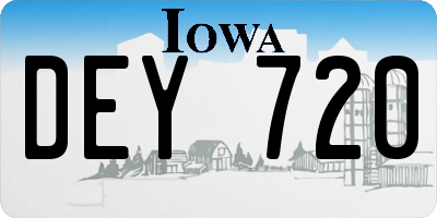 IA license plate DEY720
