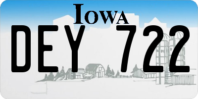IA license plate DEY722
