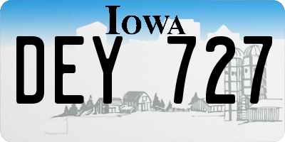 IA license plate DEY727