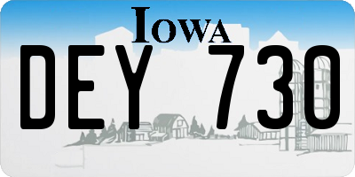 IA license plate DEY730