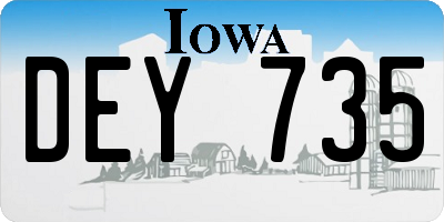 IA license plate DEY735