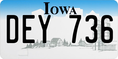 IA license plate DEY736