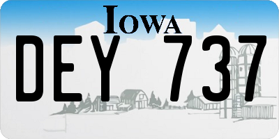 IA license plate DEY737