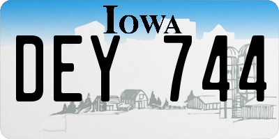 IA license plate DEY744