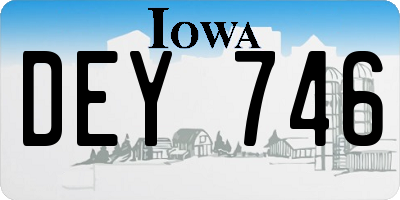 IA license plate DEY746