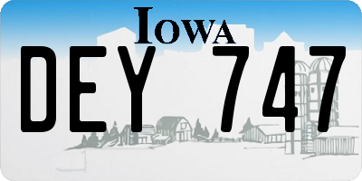 IA license plate DEY747