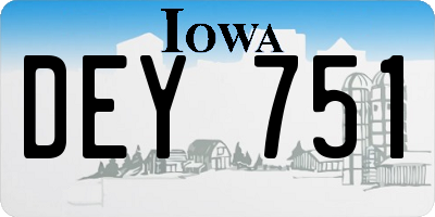 IA license plate DEY751