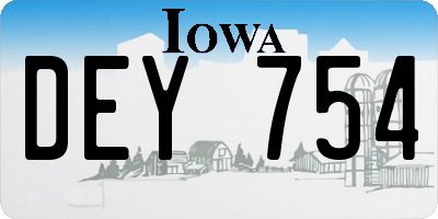 IA license plate DEY754