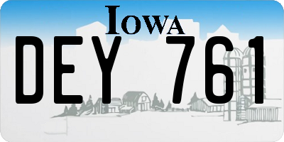 IA license plate DEY761