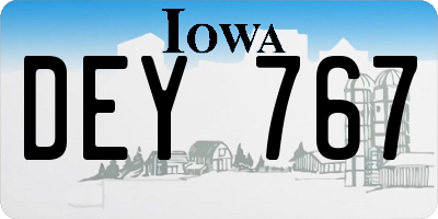 IA license plate DEY767