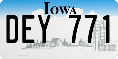 IA license plate DEY771