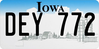 IA license plate DEY772