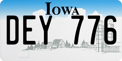 IA license plate DEY776