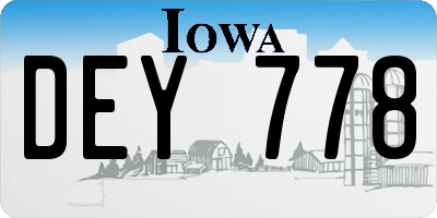 IA license plate DEY778