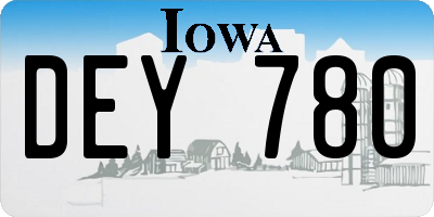 IA license plate DEY780