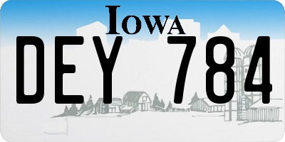 IA license plate DEY784