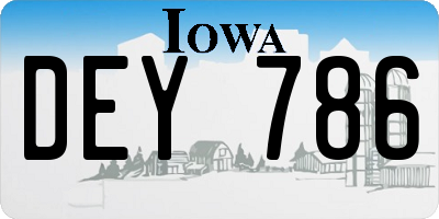 IA license plate DEY786