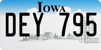 IA license plate DEY795