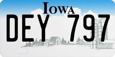 IA license plate DEY797