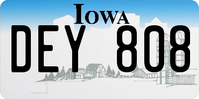 IA license plate DEY808